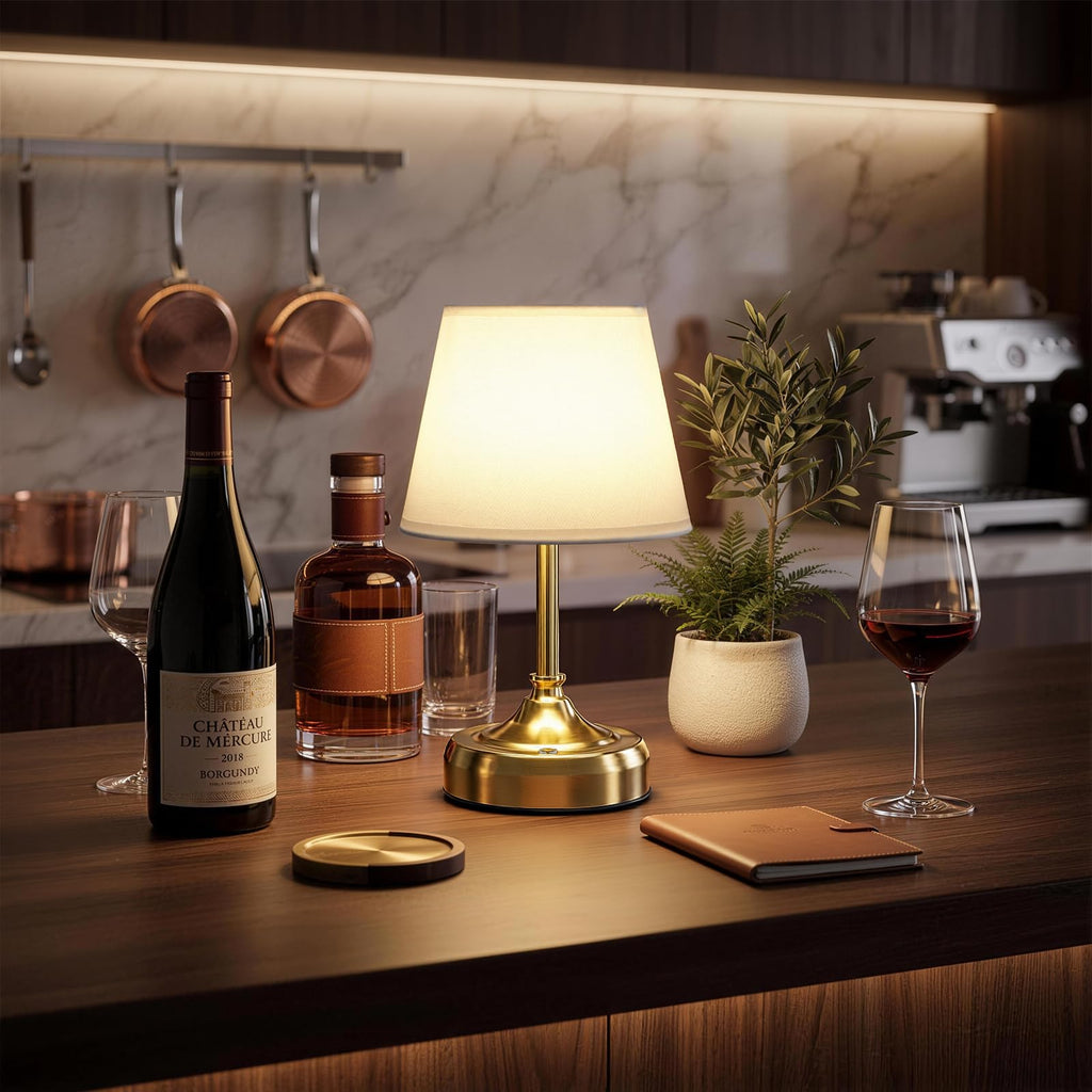 Small Cordless Table Lamp Rechargeable Gold