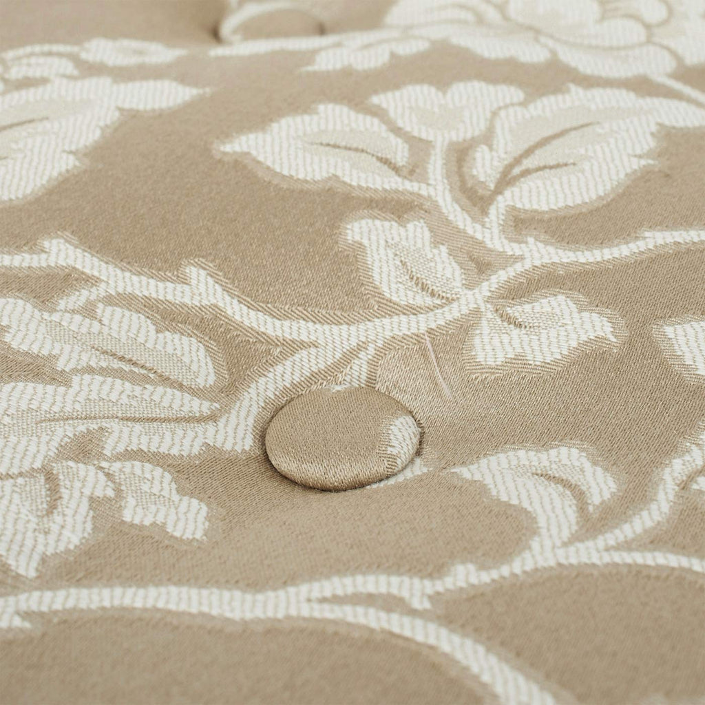 Yolanda Collection Traditional Modern Cotton Blend Hand Tufted with Cord and Fringe Round Ottoman, Neutral 24" x 14"