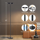 LED Floor Lamp - Rotatable Standing Lamp with Touch & Remote Control, 3000-6000K, 22W Modern Floor Reading Light