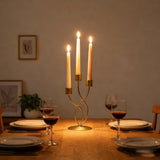 Candelabra Metal Candle Holders - 3 Arm Candlestick Holder for Theme Party Table Centerpiece Decoration Dining Room