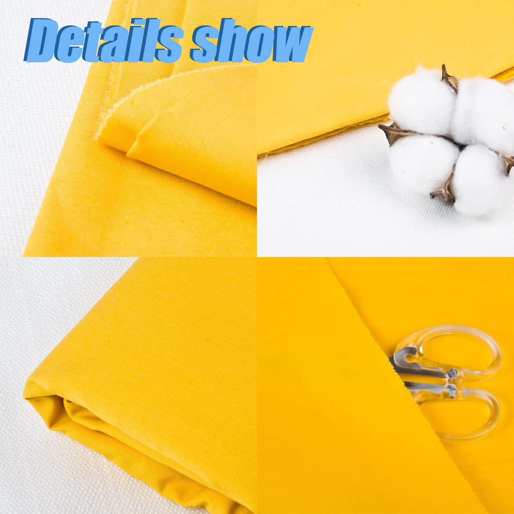 2 Yard Gold Cotton Fabric, Natural Cotton Poplin Fabric by The Yard, 59 Inches Wide 100% Cotton Fabric, Soft Embroidery