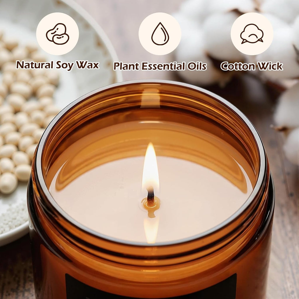 Scented Candles Set, 4 Pack Soy Candles Scented, Candle Gifts for Men Women, Scents of Pineapple Cocktail/Coconut - Set of 4