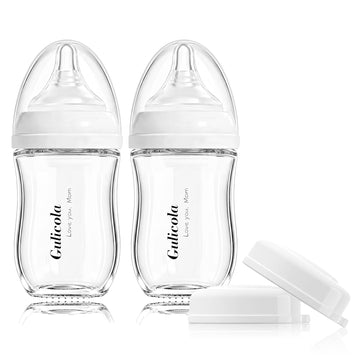 Natural Glass Baby Bottle, 5 oz, 2 Pack, White