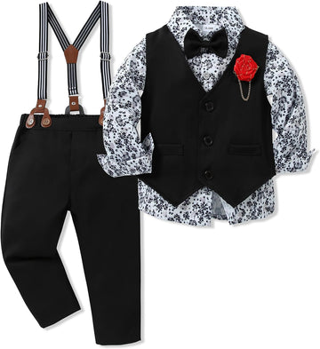 Toddler Boy Dress Clothes Suit Boys Formal Wedding Outfit Set