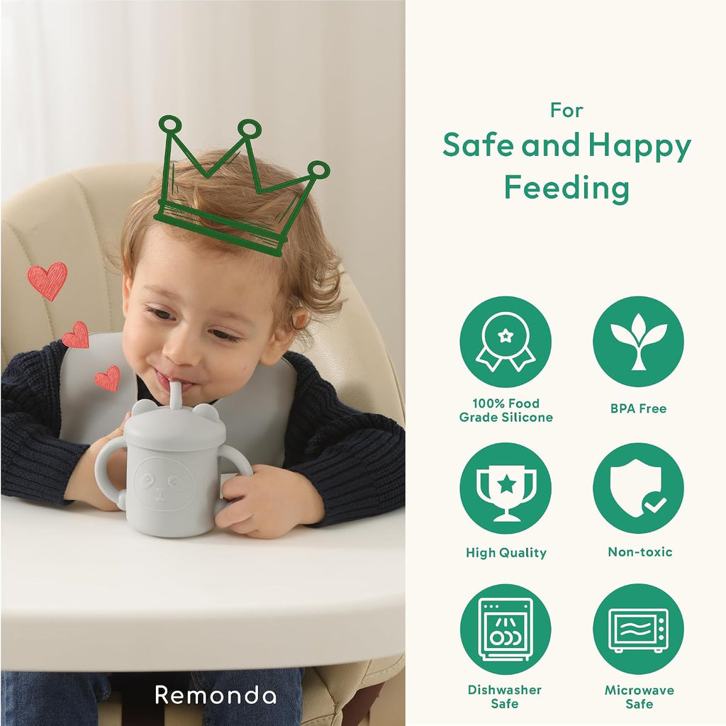 Piece BPA-Free Silicone Baby Feeding Set | Extra Large Suction Plates, Toddler Bowls, Self Feeding Spoons
