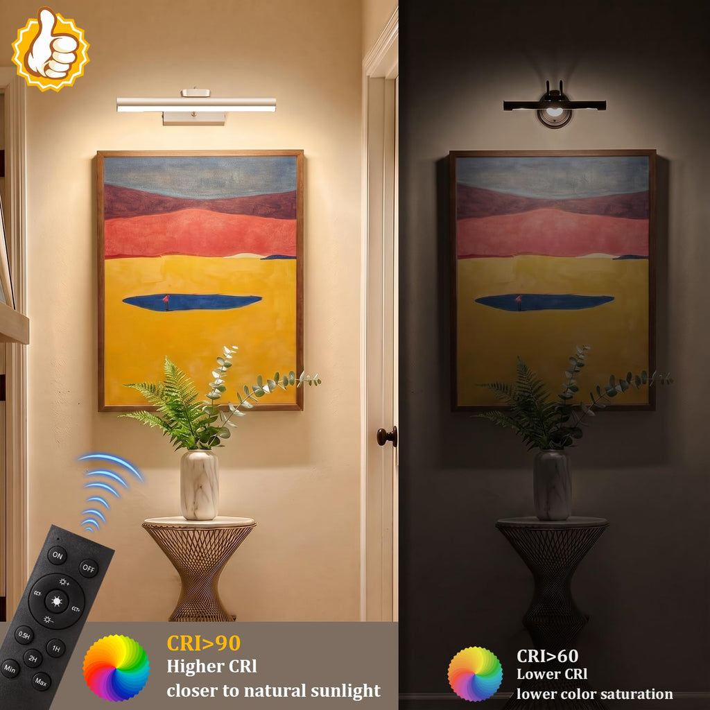 Picture Light for Wall, 4000mAh, 13.8 Inch, 2 Pack, Mocha Gold