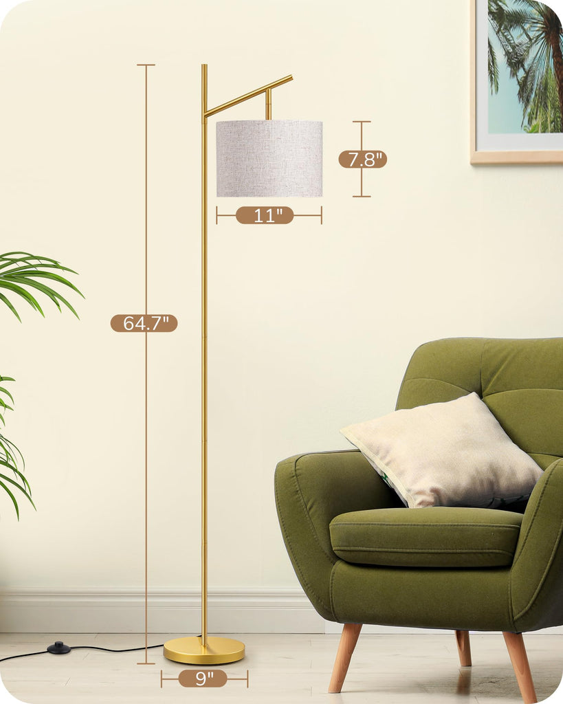 Gold Floor Lamp with Remote, Standing Lamp