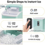 Nugget Ice Maker Countertop, Portable Ice Makers Machine with Removable Basket and Scoop, Self-Cleaning, Quiet, 6-Min