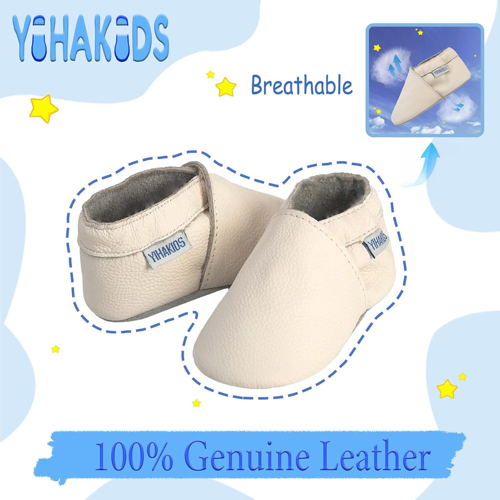 Baby Solid Leather Moccasins Soft Suede Sole Infant Toddler Shoes