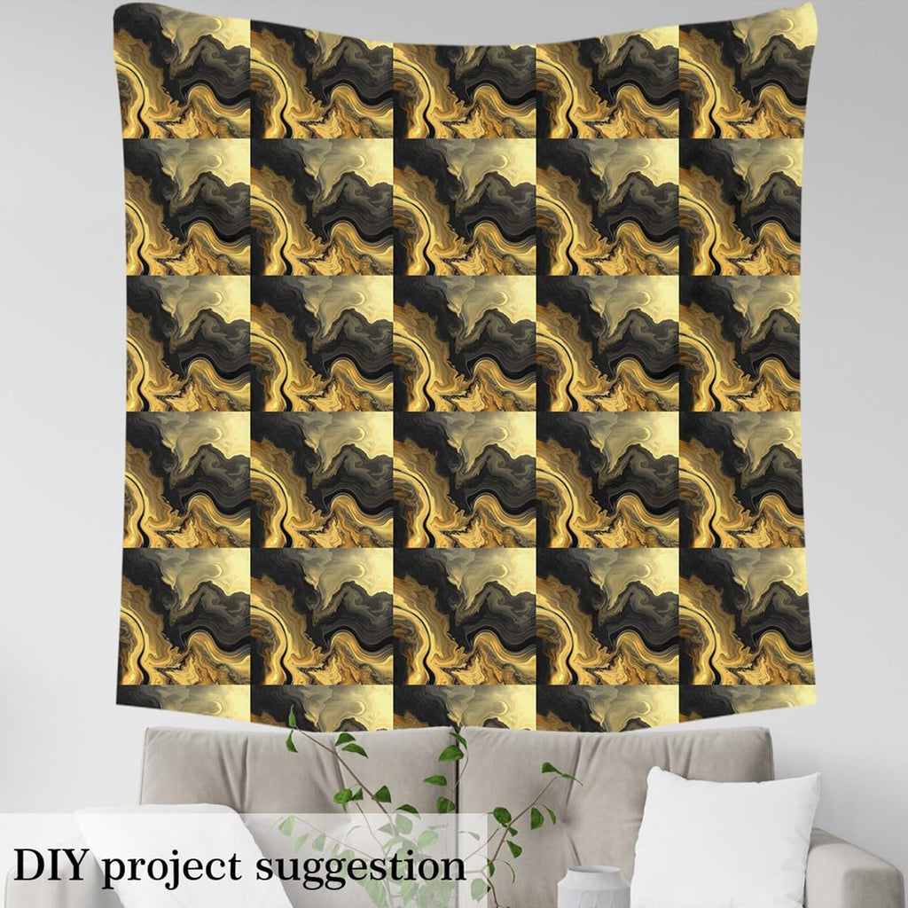 Black Gold Marble Fabric by The Yard Marbling Texture Upholstery for