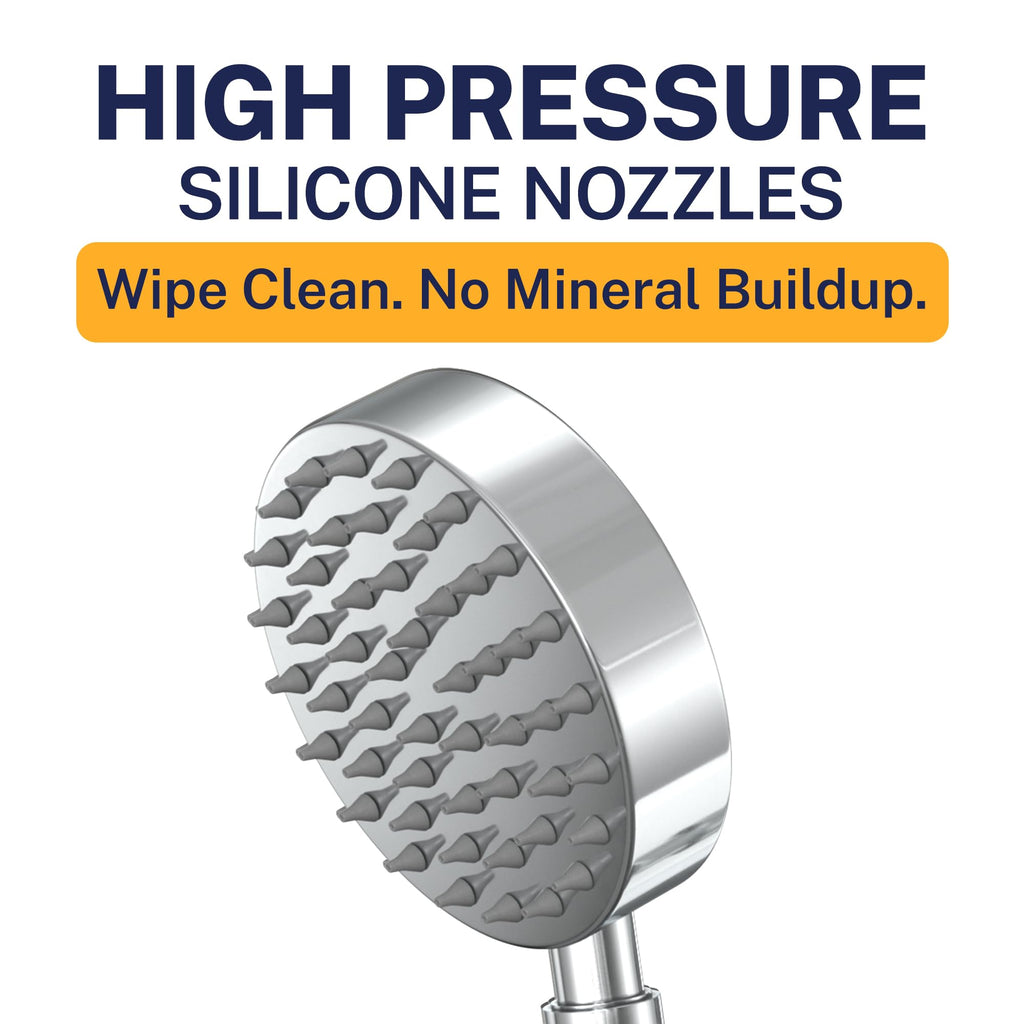 Metal Handheld Shower Head with High Pressure Nozzles