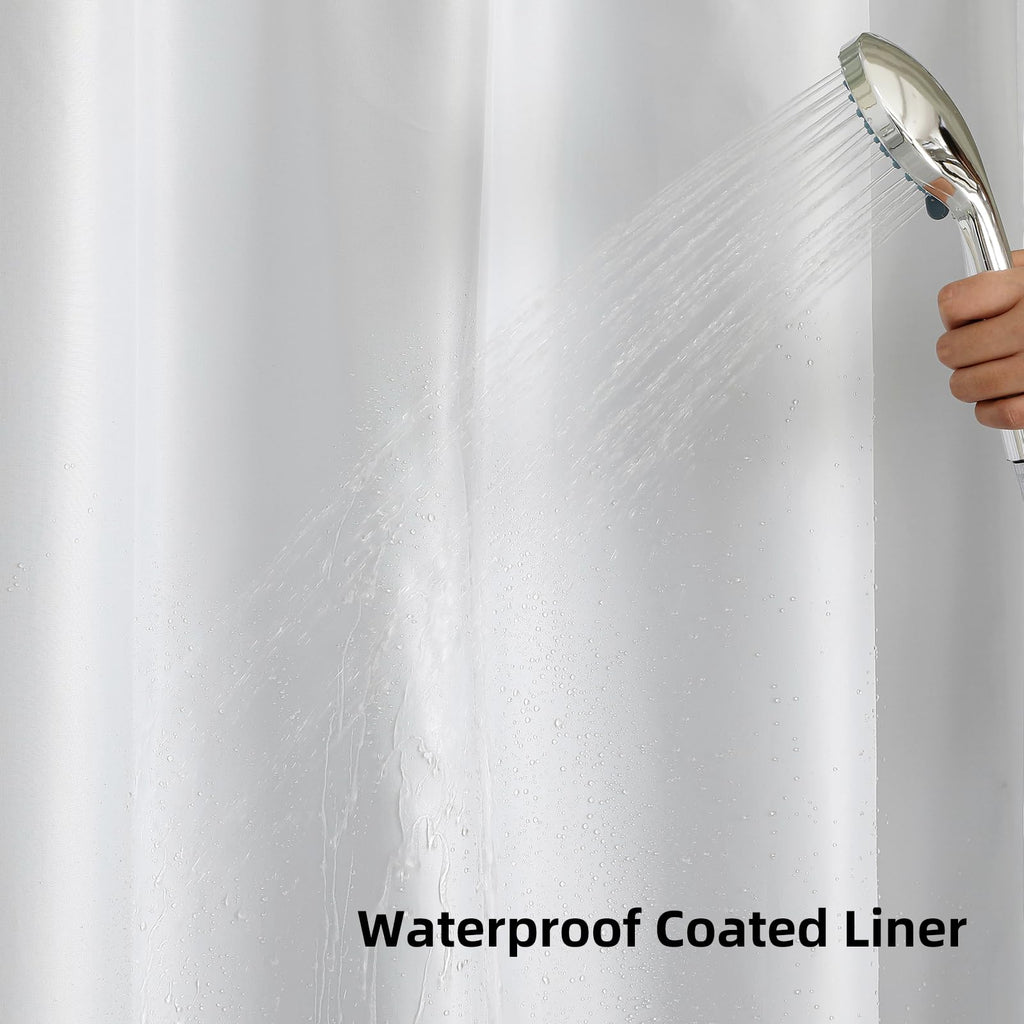 Charcoal Grey No Hook Waffle Shower Curtain Set, 72 x 75 Inch