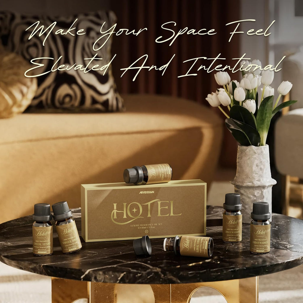 Hotel Diffuser Oils Gift Set - Hotel Essential Oils for Diffuser, Luxury Fragrance Oils Inspired by 5 Star Hotels - Set of 2