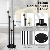5 Arm Candelabra Centerpieces for Tables 42.5'' Tall Floor Candle Holder Metal Candlestick Stand with Acrylic