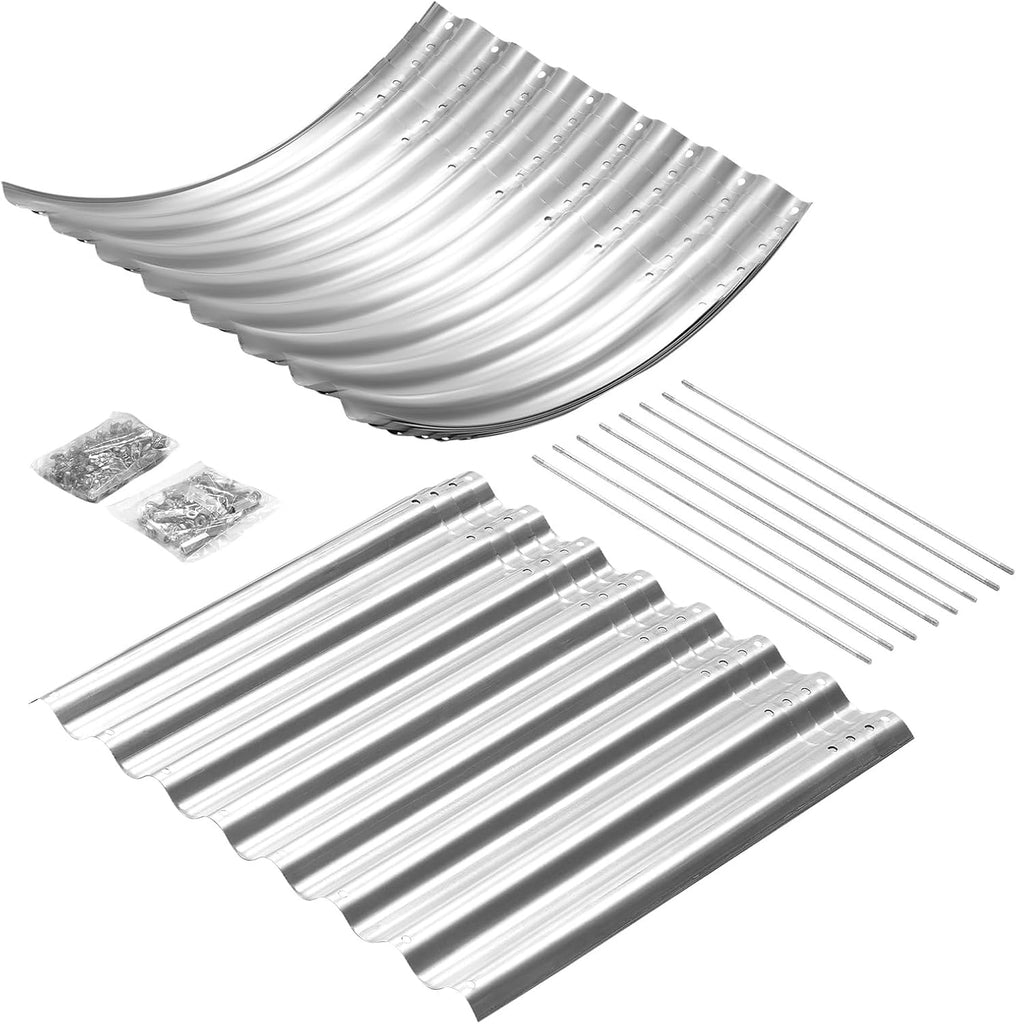 Galvanized Raised Garden Bed, 8x4x2ft Planter Boxes Outdoor, Oval Larger Metal Planter Boxes for Vegetables, Fruits