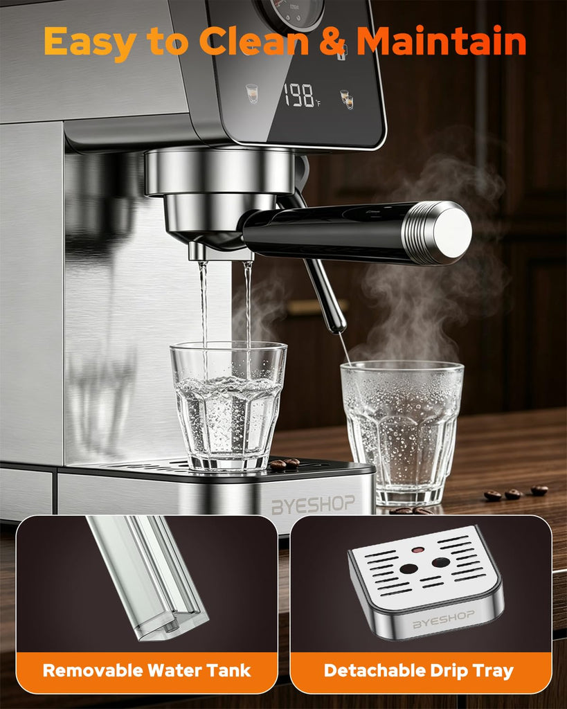 20 Bar Compact Espresso Coffee Machines with Milk Frother