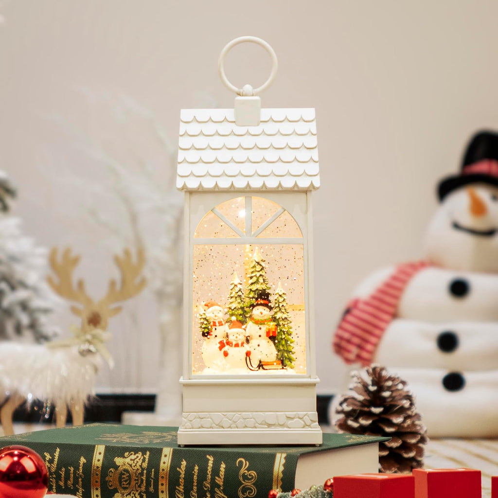 Extra Large Christmas Snow Globes, 12.4" Snowman Electric Light up Snow Globe Christmas, 8 Festive Songs 6 Hrs Timer
