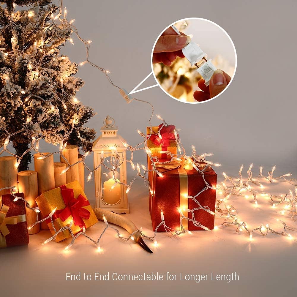 White Christmas String Lights, 69.6ft 300 Count Incandescent