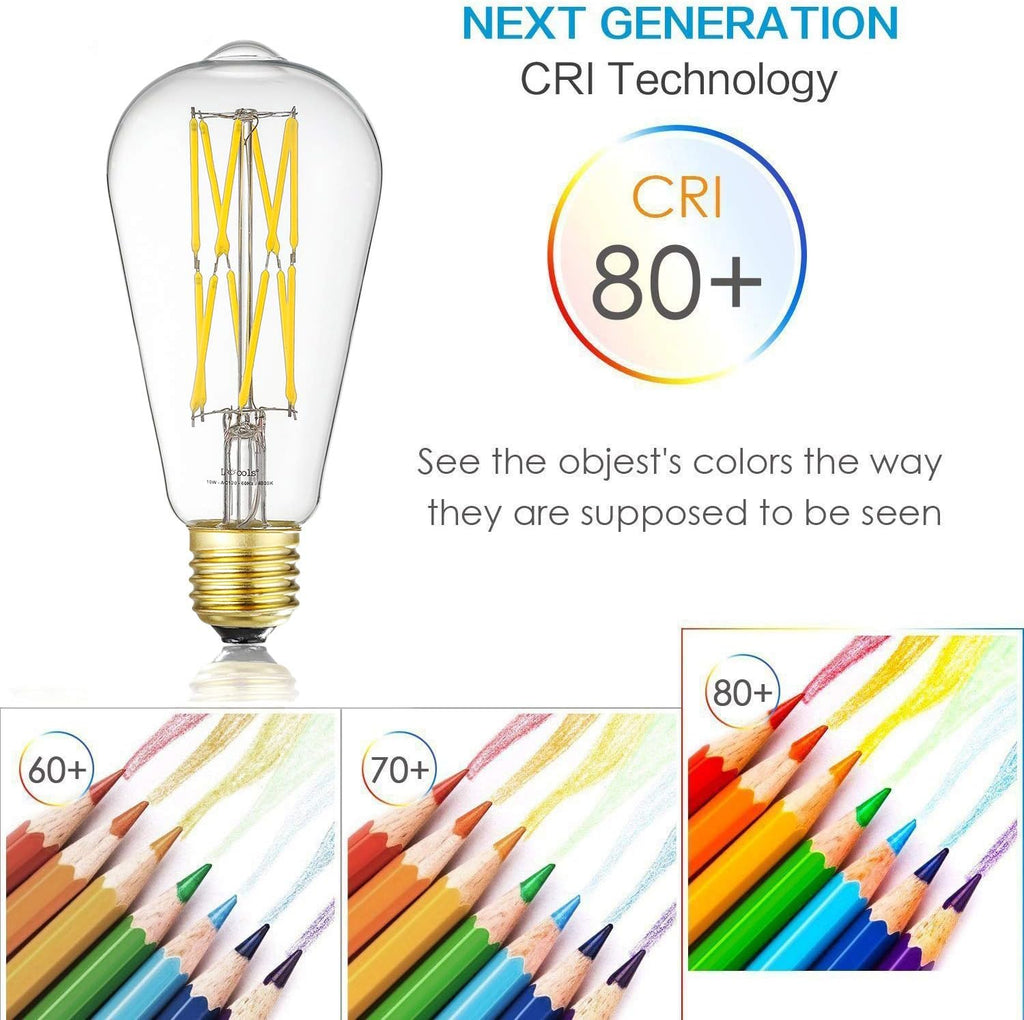 Vintage LED Edison Bulb Dimmable 10W Led Filament Light Bulbs,1200 Lumen,4000K Neutral White,100 Watt Equivalent,E26