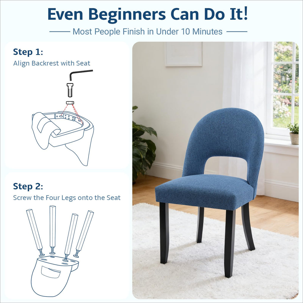 Set of 6, Upholstered Kitchen & Dining Room Chairs