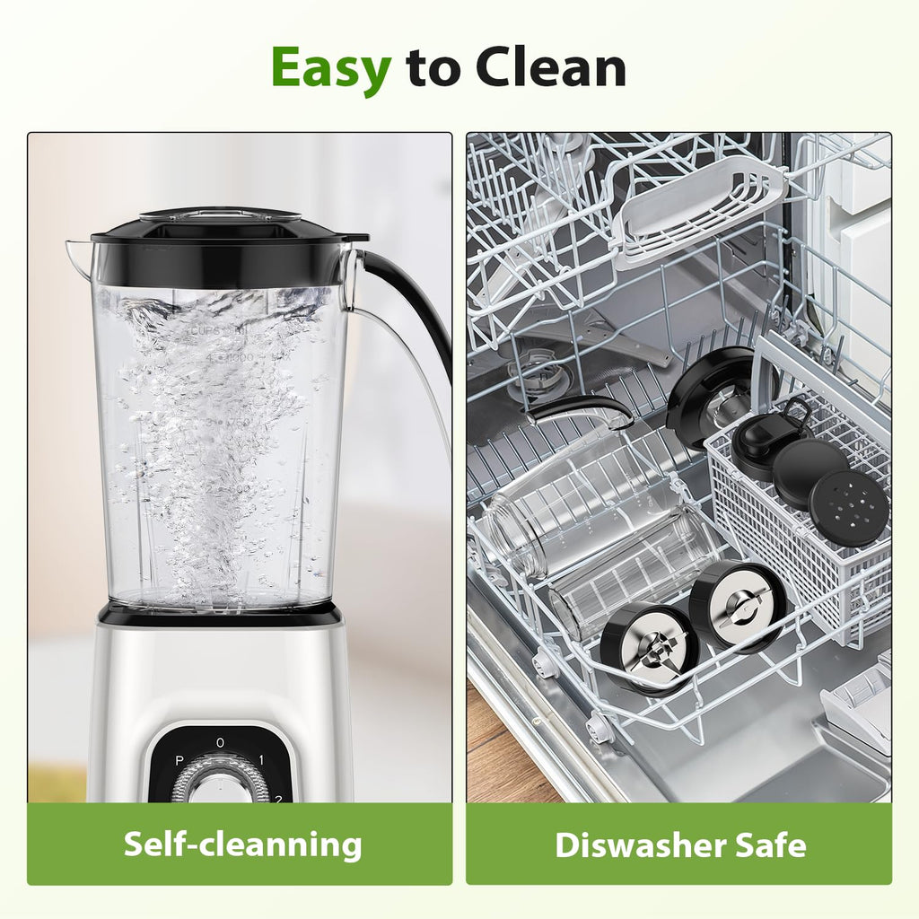 4-in-1 Blender/Food Processor Combo Max 1000W, Dishwasher Safe