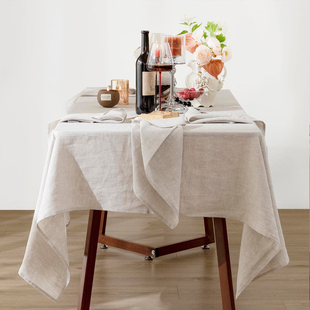 100% Linen Tablecloth Rectangle 60x120 Stone Washed Dining Cover
