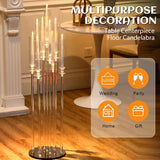 Tessco 4 Pcs 9 Arm 42.5" Acrylic Candelabra Table Centerpiece Floor Candelabras Clear Candle Holder with Removable