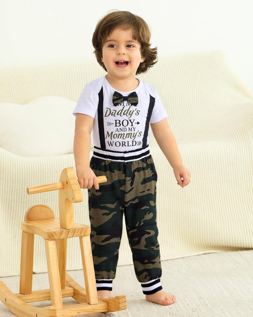 Boy Clothes Newborn Outfits Romper Pants Hat 3 Piece Set