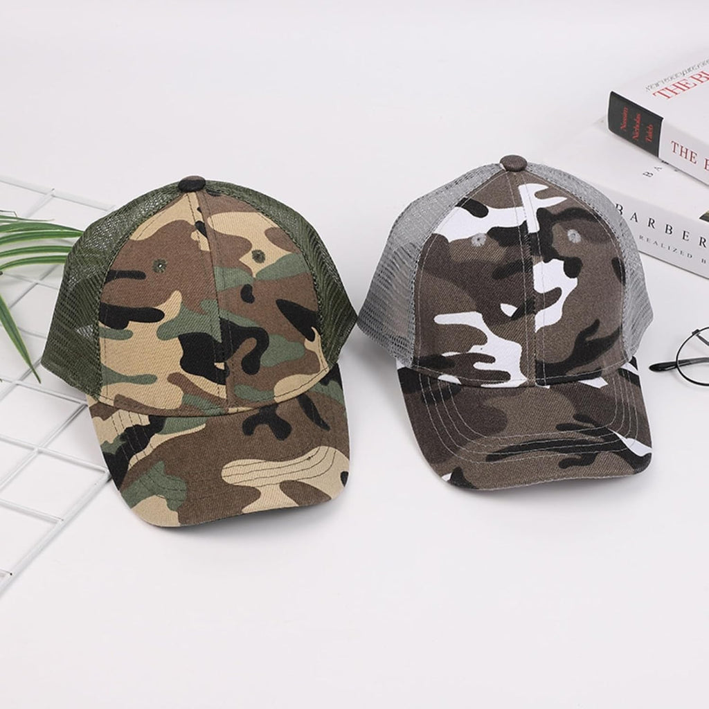 Kids Camouflage Baseball Hat UV Protection Baseball Sun Cap for Boys Girls Adjustable Trucker Hat Outdoor Sports