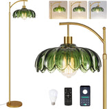 Gold Floor Lamp,Mid Century Modern Standing Lamp with Remote