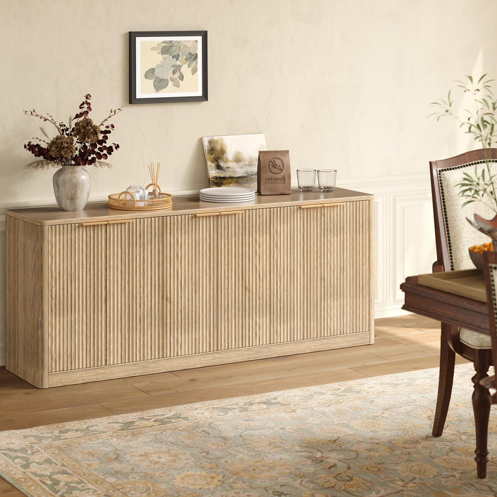 67" Oak Fluted TV Stand for TVs up to 75"