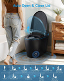 WANSID Black Smart Toilet with Bidet Built In, Auto Open/Close Lid, Heated Seat, Warm Wash & Dryer, Night Light