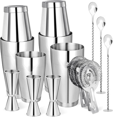Cocktail Shaker Set,Boston Shaker Drink Shaker Bartending Kit - Set of 15