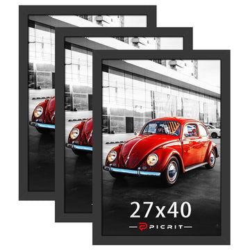 27x40 Black Poster Frame, Picture Frame for Wall, 3 Pack