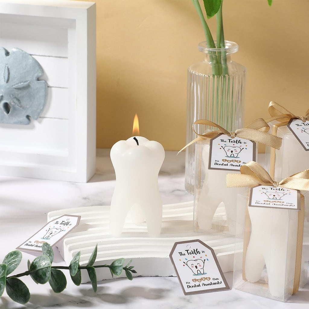 6 Pcs Tooth Scented Candles Aesthetic Dentist Office Tooth Decoration Natural Soy Wax Aromatherapy Candle for Dental