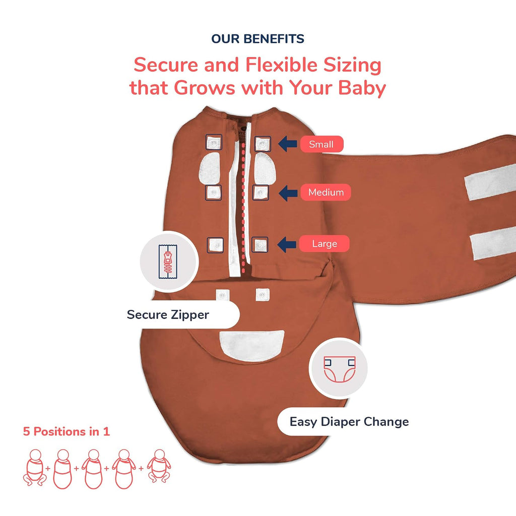 Way Starter Baby Swaddle, 6-14 lbs, 0-3 Months, Zip - Cloud
