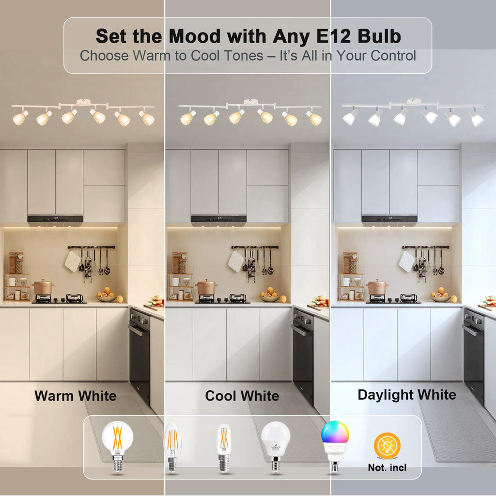 Track Lighting, Flexible Modern Ceiling Light Fixture White