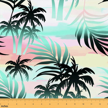 Hawaiian Palm Tree Tie Dye Upholstery Fabric - Summer Tropical Decorative