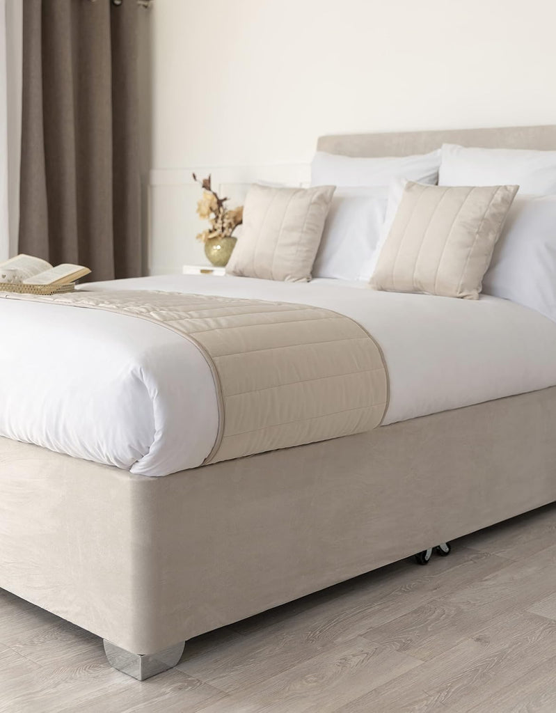 Faux Suede Box Spring Cover (Linen, King/Cal King/Olympic Queen) | Transform Your Bed with This Fully Elasticated