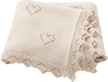 Blanket Cotton Crochet Newborn Neutral Nursery Swaddling Blankets Knit