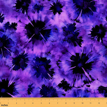Tie Dye Fabric by The Yard, Bohemia Trippy Swirl Soft Polyester No Stretch Fabric for Chairs, Exotic Artwork Waterproof