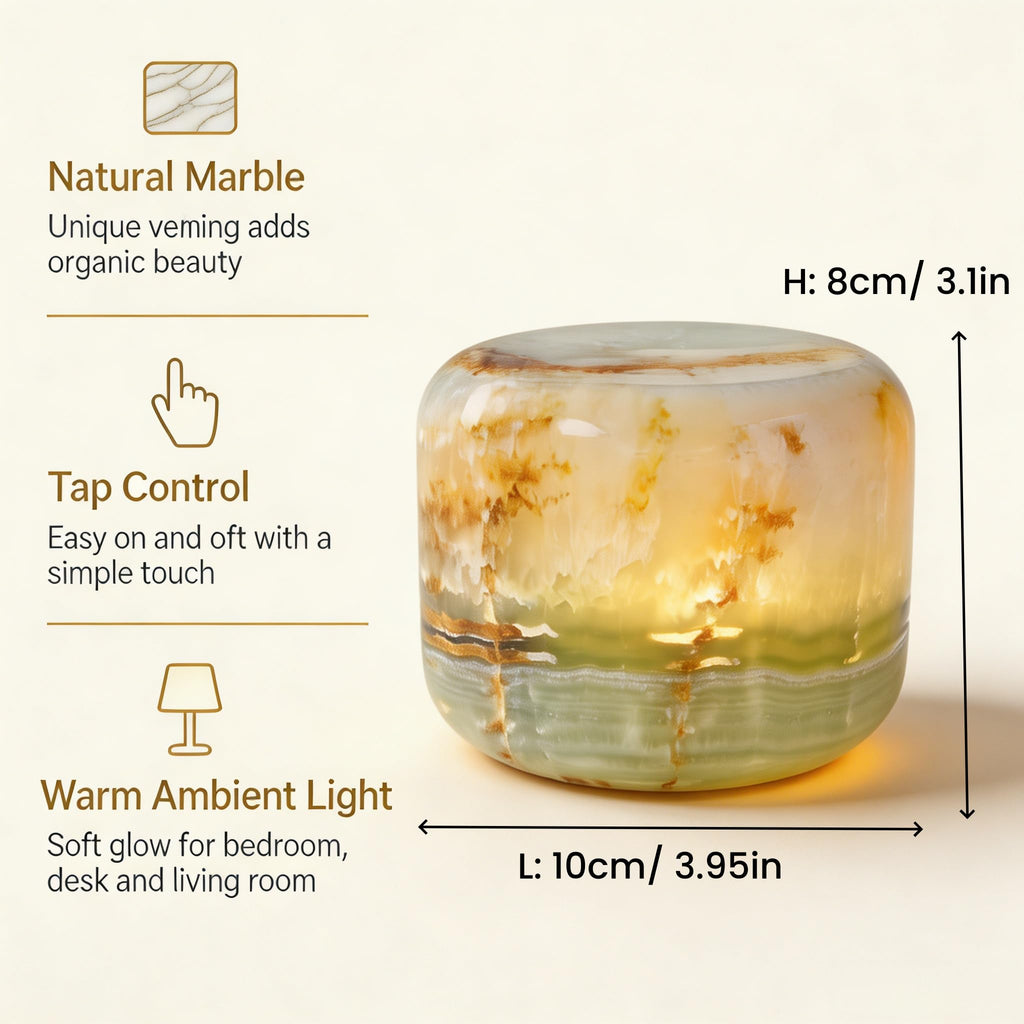 Marble Table Lamp Nature Stone Pat Lamp (Jade Green Onyx)