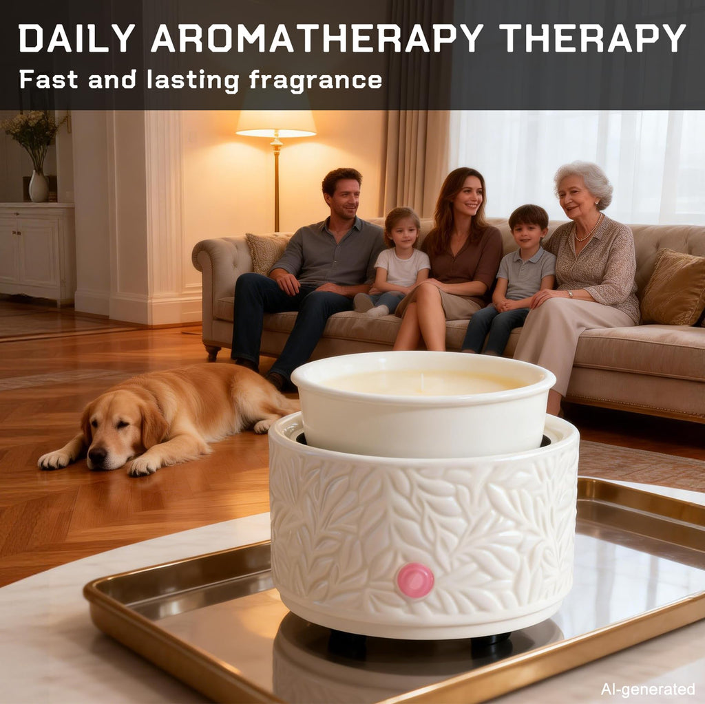 Ceramic Wax Melt Warmer for Scented Wax Electric Wax Burner-White