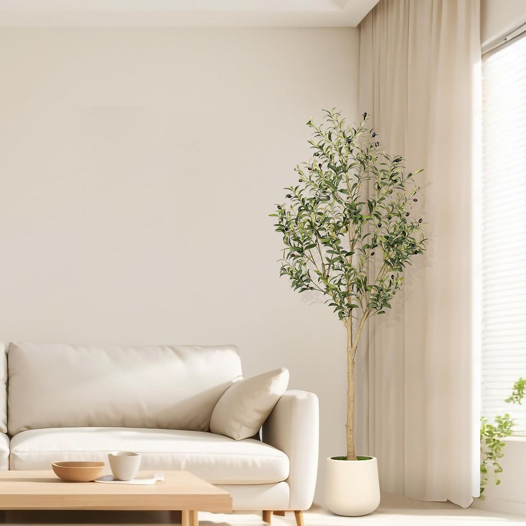 6FT Artificial Olive Tree Indoor with Realistic Appearance