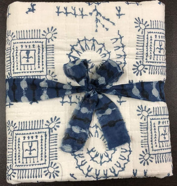 Star Ethnic Authentic Soft Quilt Hand Block Print Baby Blanket 100% Cotton Reversible Quilted Wrap Quilt Toddler