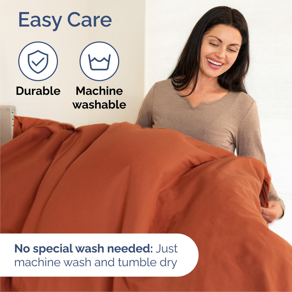 Queen Size 4 Piece Sheet Set - Breathable & Cooling Sheets - Terracotta