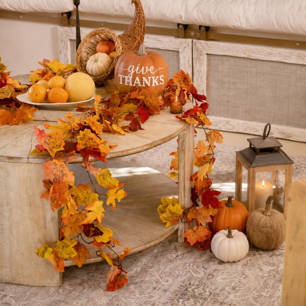 14 Pack Fall Leaf Garland, Total 82.6Ft Artificial Fall Vines Autumn Garland Fall Maple Leaves Thanksgiving Decor