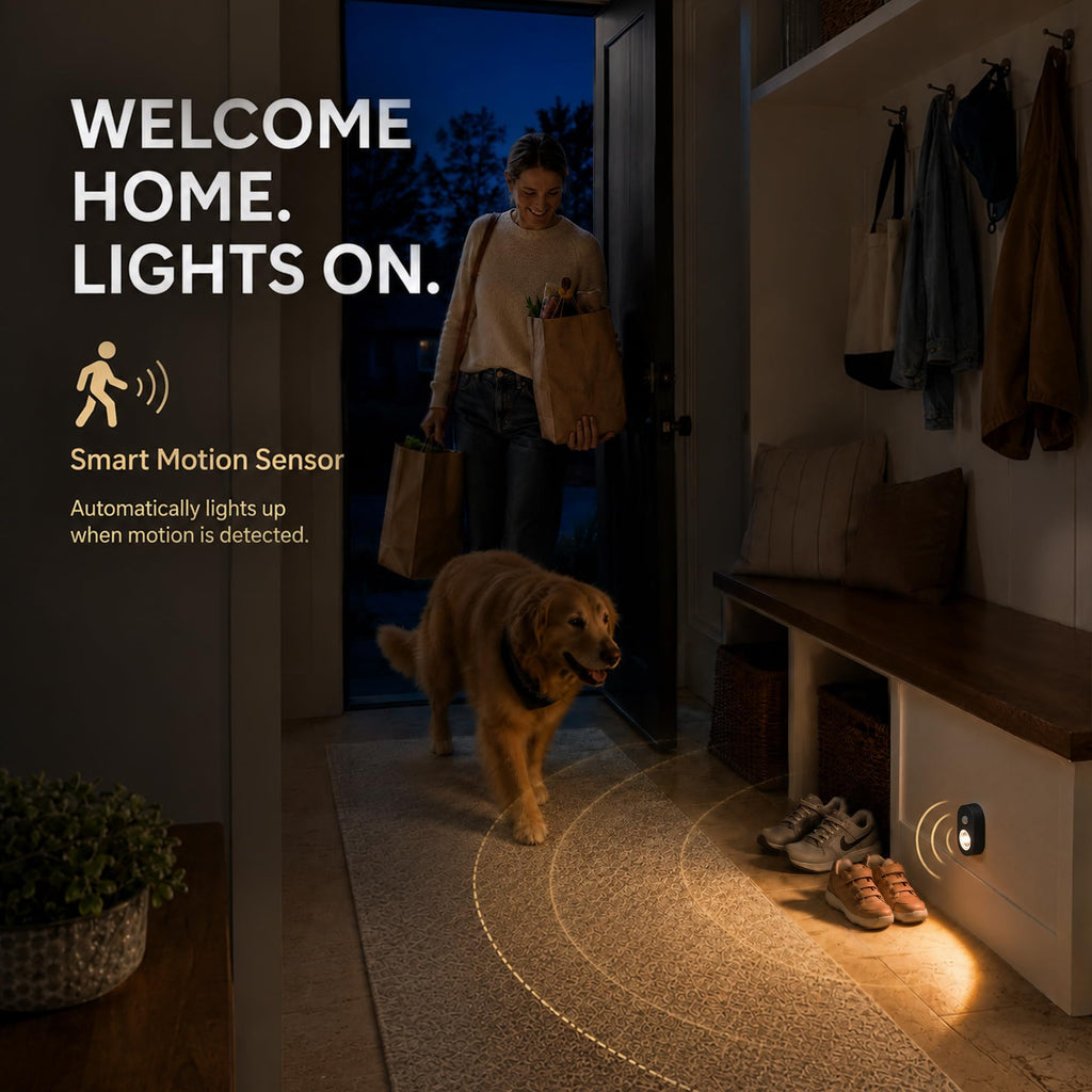 Rechargeable Under Cabinet Lighting: 3-Pack Motion Sensor Puck Lights with Remote, Dimmable Motion Sensor Lights