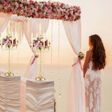 6 Pack Wedding Gold Candelabra Table Centerpieces 28 inch Tall Candelabra Metal Candle Holder 5 Arm Taper Candlestick