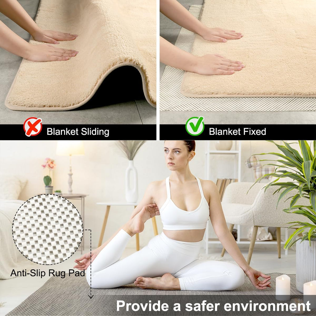 Non Slip Rug Pad Gripper 2 x 5 Feet Extra Thick Pads Carpet Pads - Set of 13